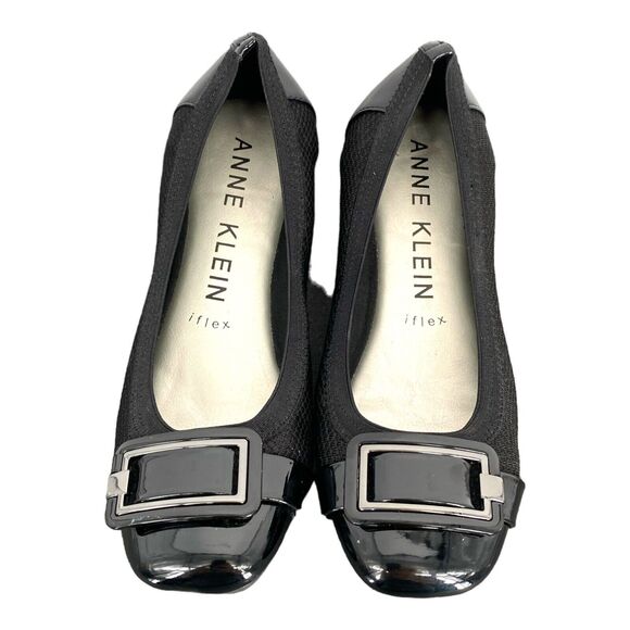 Anne Klein Akunice Flats Women's 6.5M Black‎ Pearl Ballet Flats Buckle - Picture 1 of 6